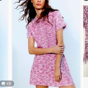 ZARA tweed short sleeve knit